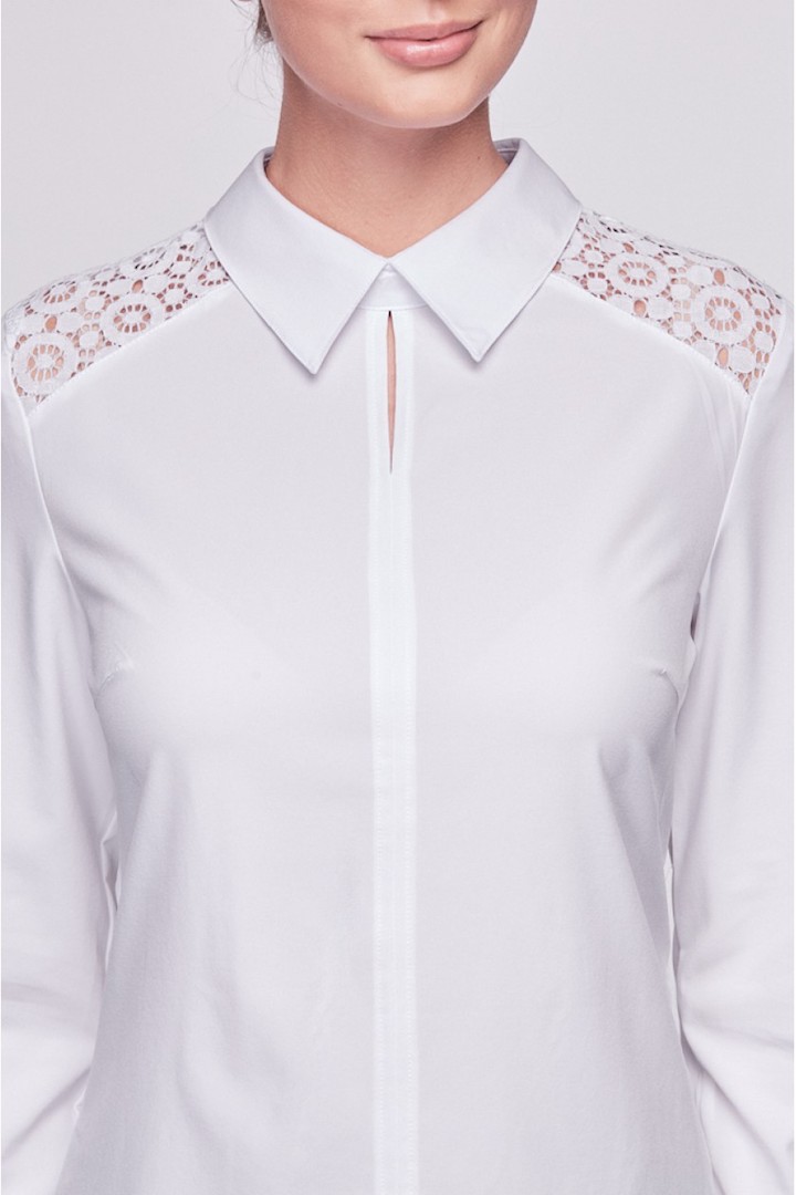 Фото товара 15336, белая блузка с гипюром
