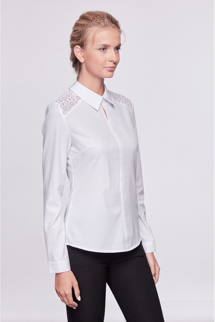 Фото товара 15337, белая блузка с гипюром