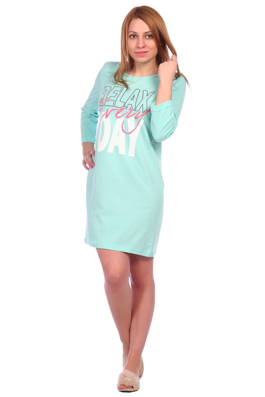 Фото товара 18456, ментоловая ночная сорочка